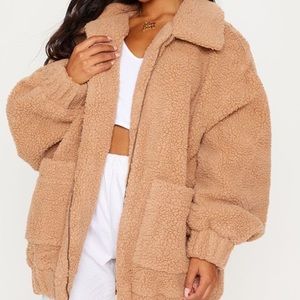 Camel Borg Pocket Front Coat